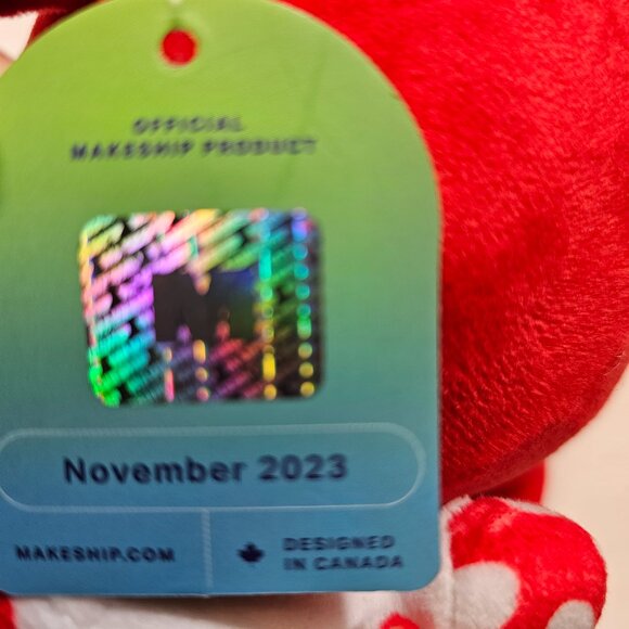 New Red White Cow Mushroom Plush Plushie November 2023 Makeship Make Ship 773 - Picture 3 of 11